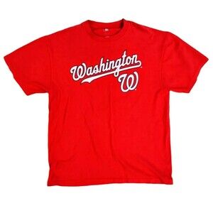 Stephen Strasburg Red Large T-Shirt - Washington Nationals - Majestic - #37
